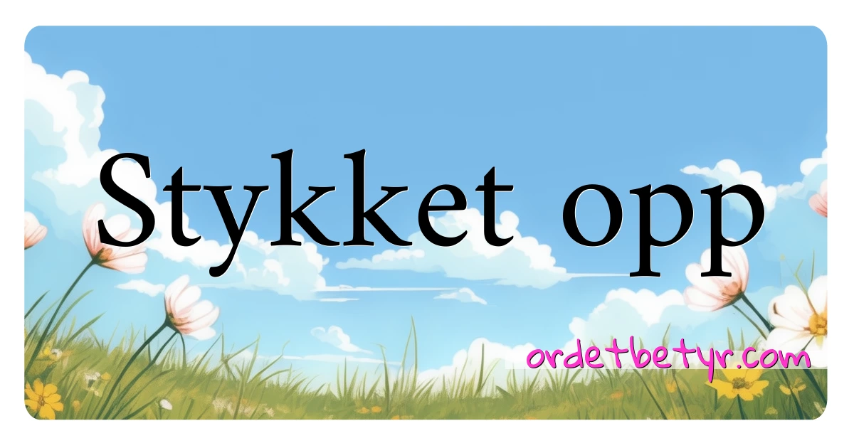 Stykket opp synonymer kryssord betyr forklaring og bruk