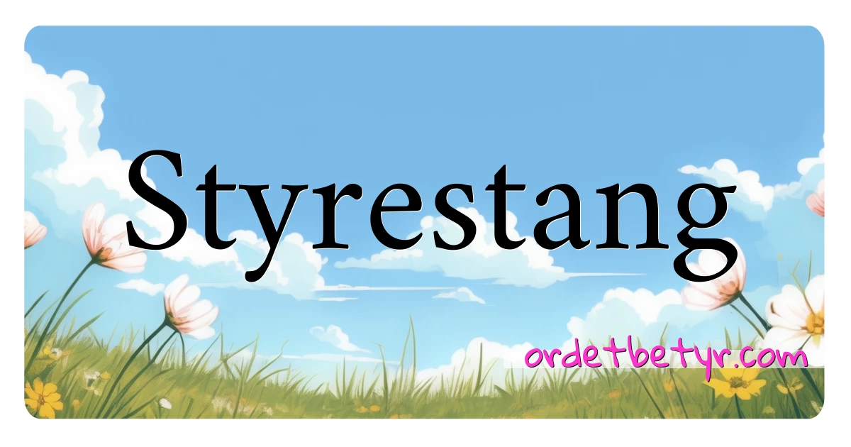 Styrestang synonymer kryssord betyr forklaring og bruk