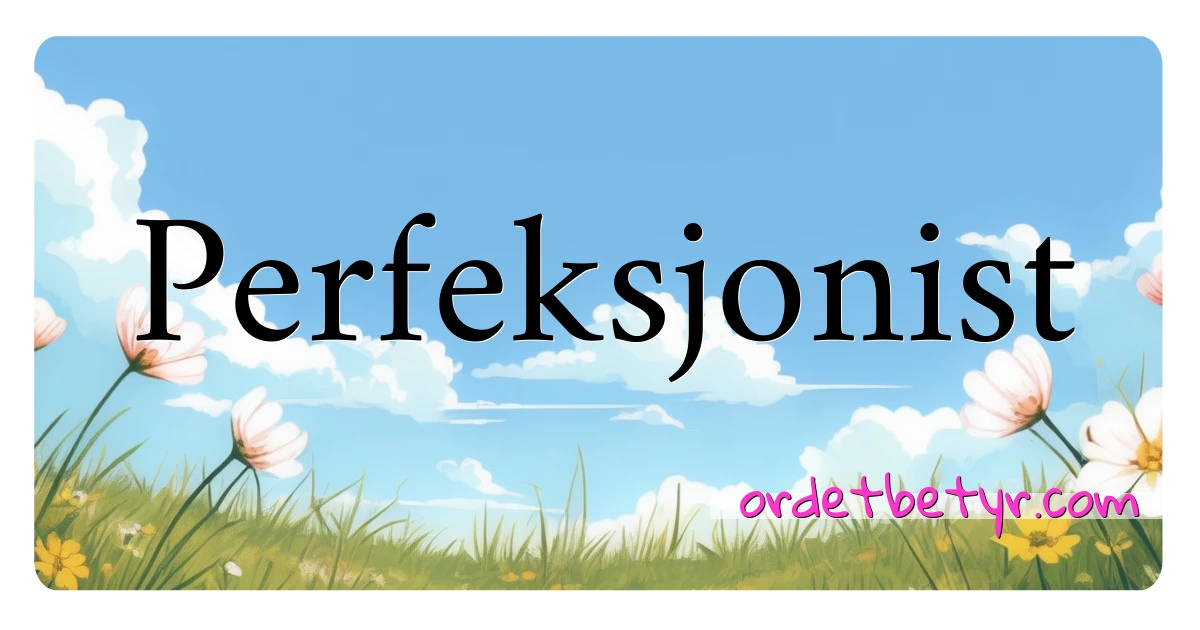 Perfeksjonist synonymer kryssord betyr forklaring og bruk