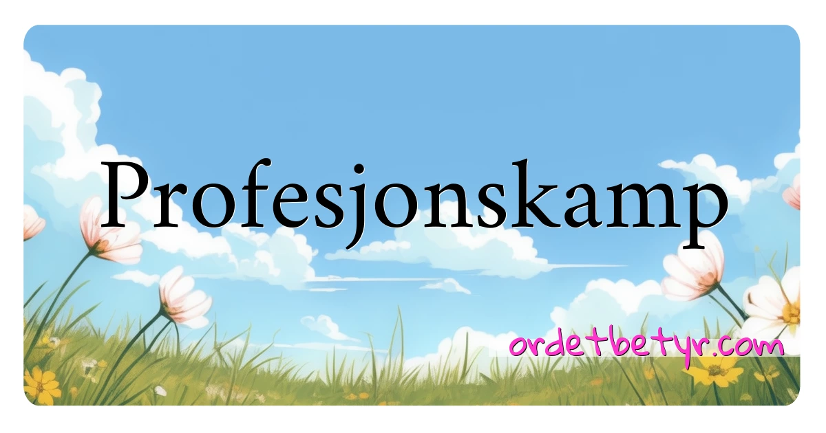 Profesjonskamp synonymer kryssord betyr forklaring og bruk