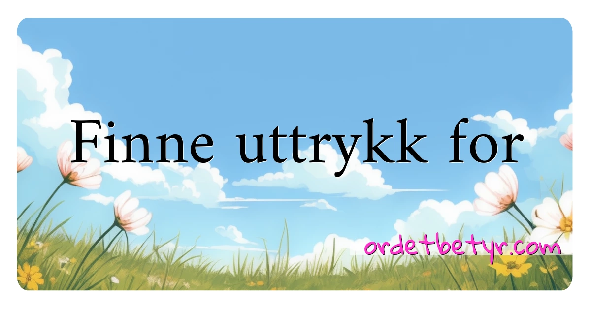 Finne uttrykk for synonymer kryssord betyr forklaring og bruk