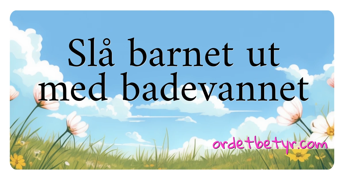 Slå barnet ut med badevannet synonymer kryssord betyr forklaring og bruk