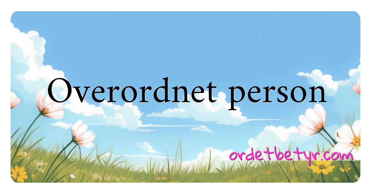 Overordnet person synonymer kryssord betyr forklaring og bruk