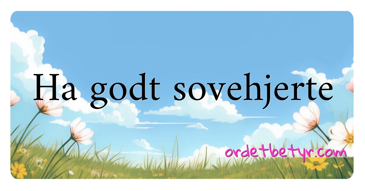 Ha godt sovehjerte synonymer kryssord betyr forklaring og bruk