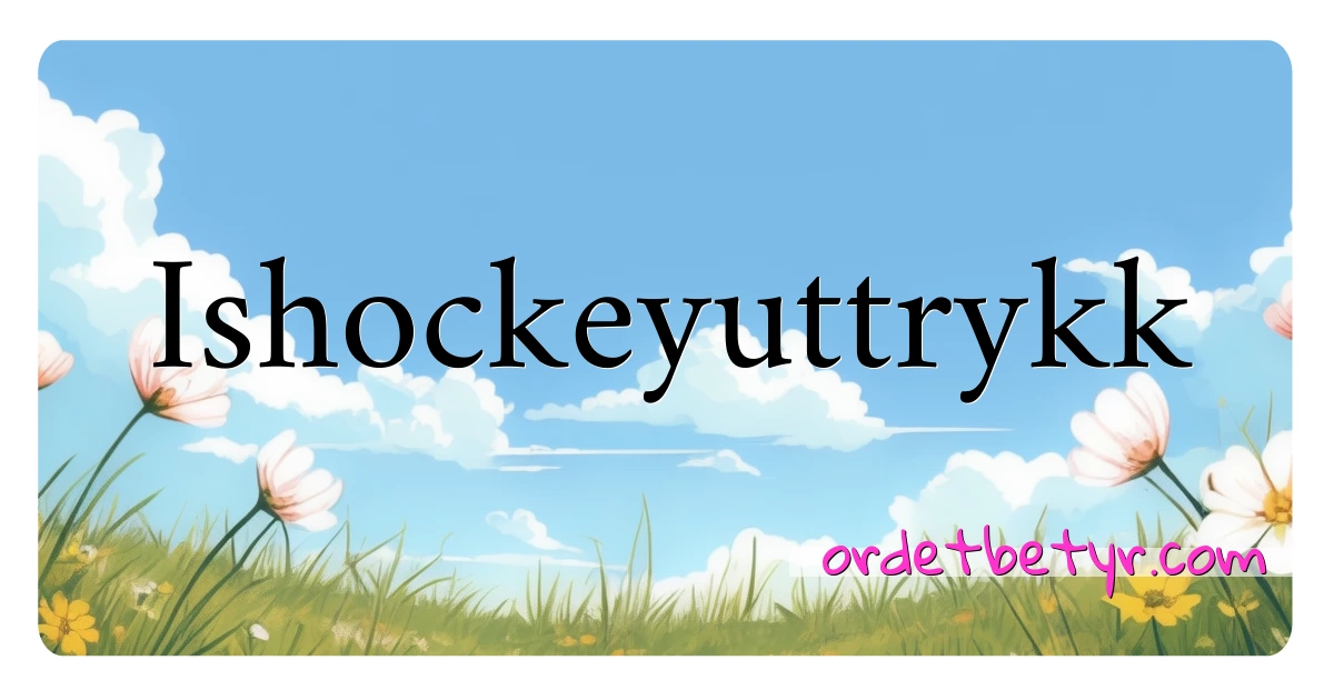 Ishockeyuttrykk synonymer kryssord betyr forklaring og bruk