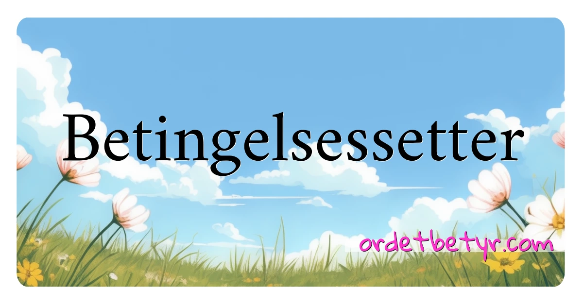 Betingelsessetter synonymer kryssord betyr forklaring og bruk
