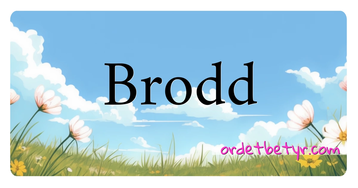 Brodd synonymer kryssord betyr forklaring og bruk