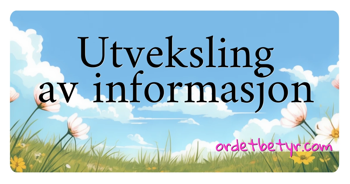 Utveksling  av informasjon synonymer kryssord betyr forklaring og bruk